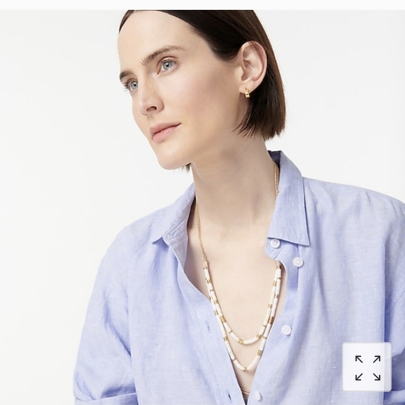 J.Crew Necklace Layered Chevron Beaded - Picture 3 of 6